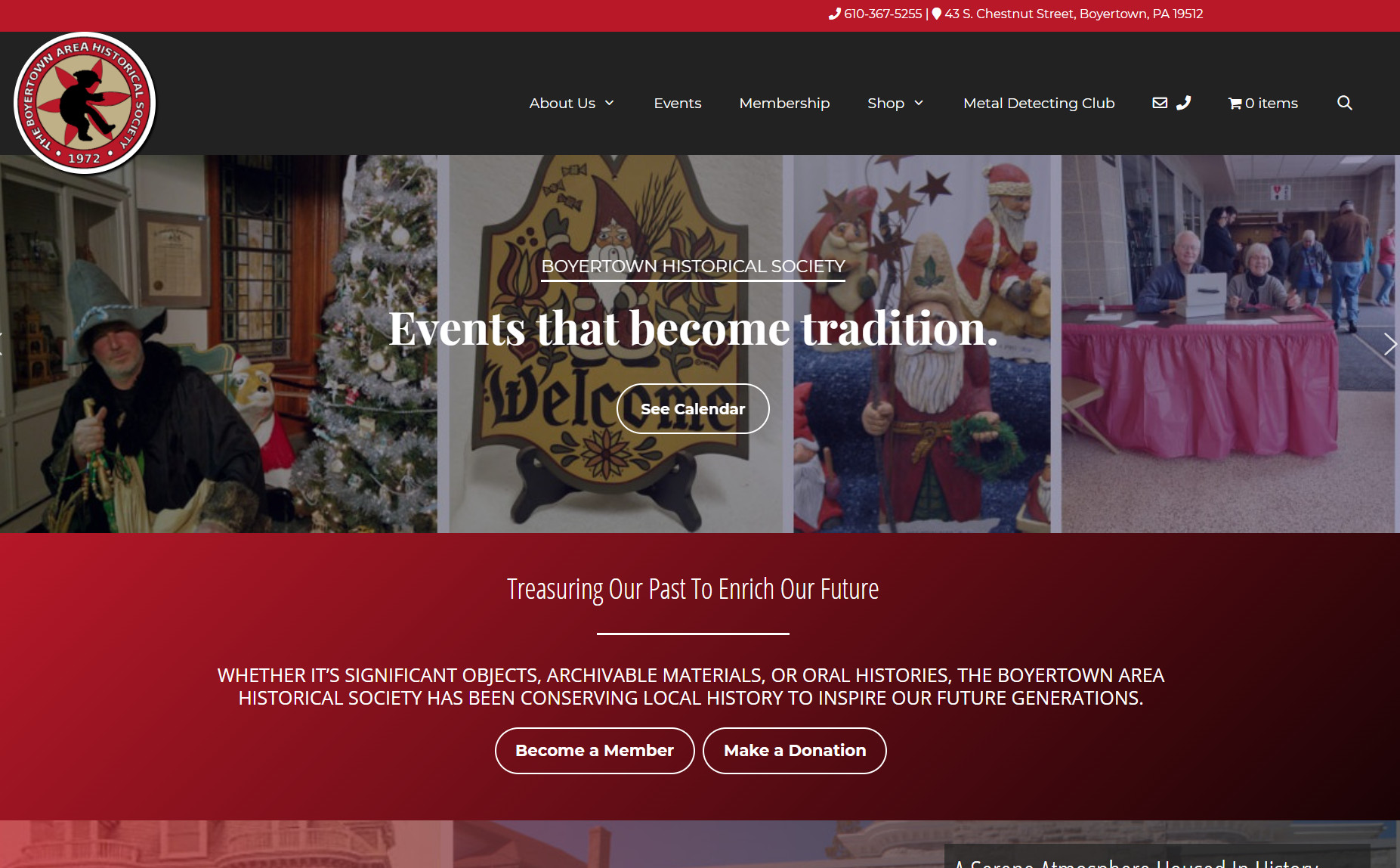Preview of Boyertown Area History Society Homepage