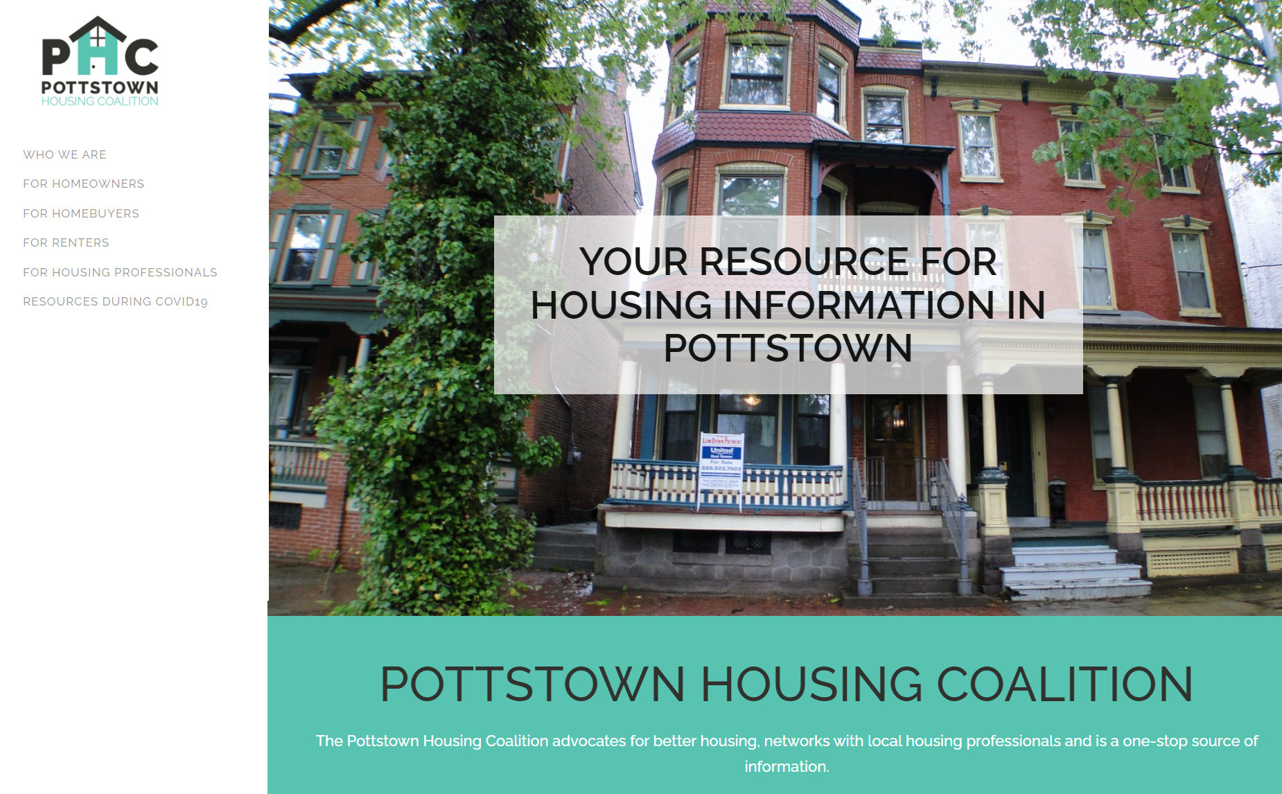 Preview of Pottstown Housing Coalition Homepage