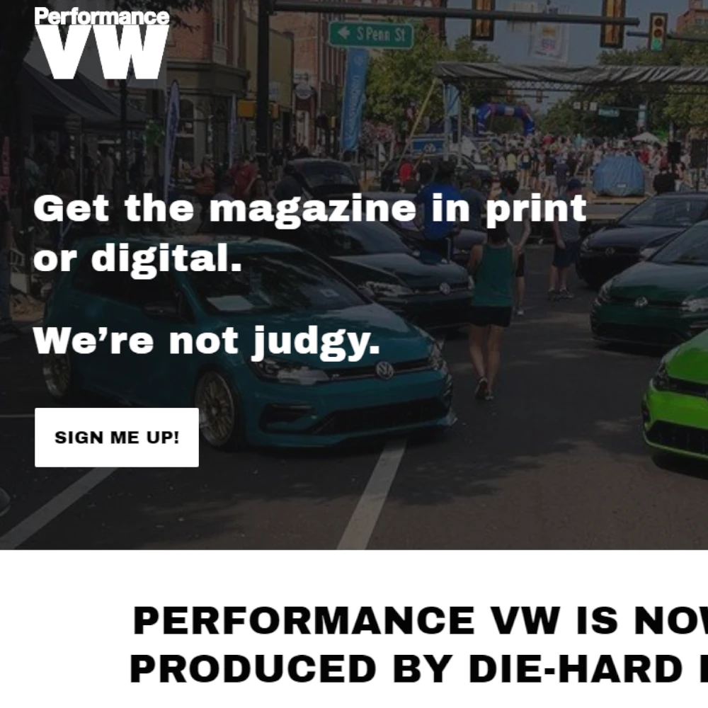 Coming Soon Website for Performance VW Magazine